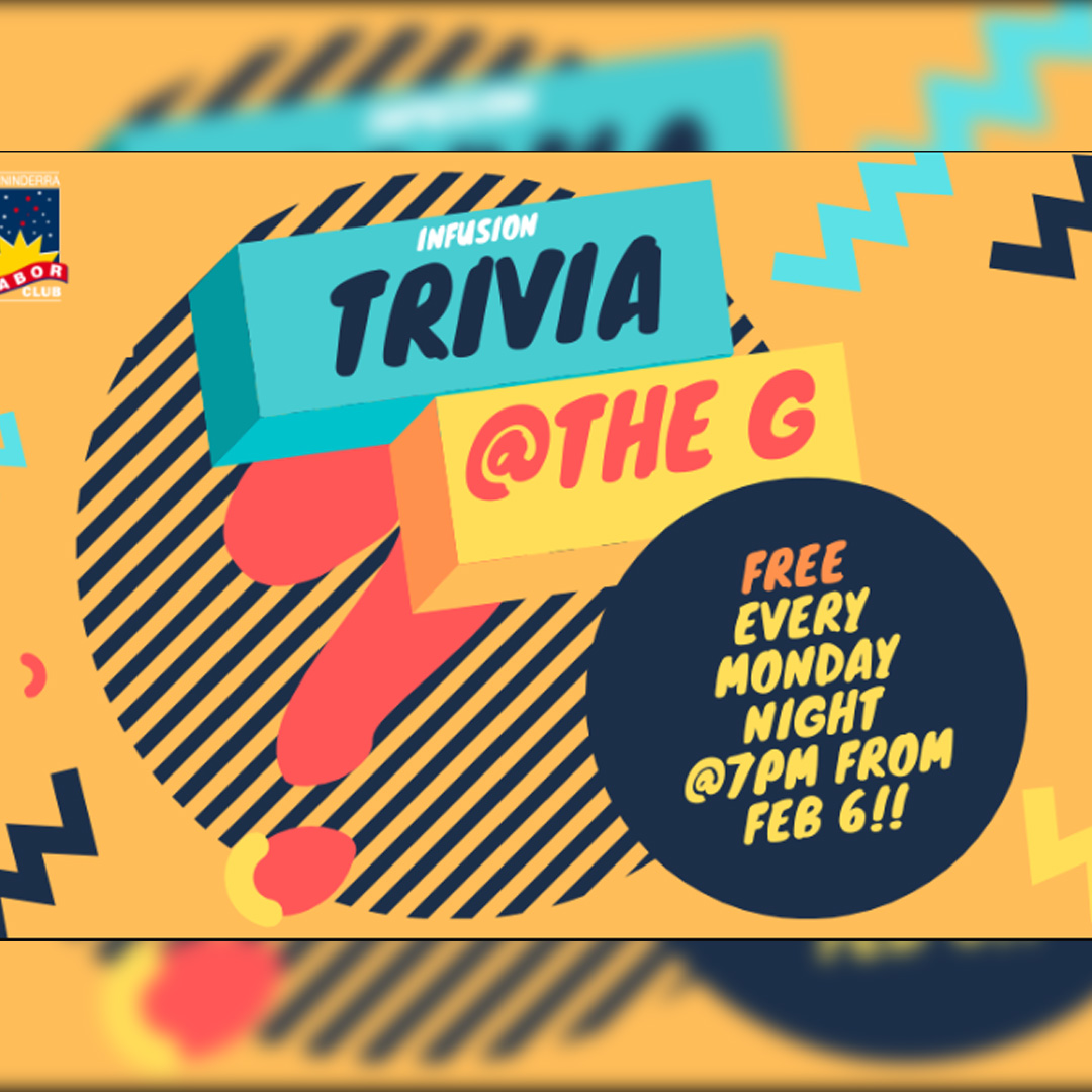 TRIVIA@THE G – EVERY Monday 7pm!