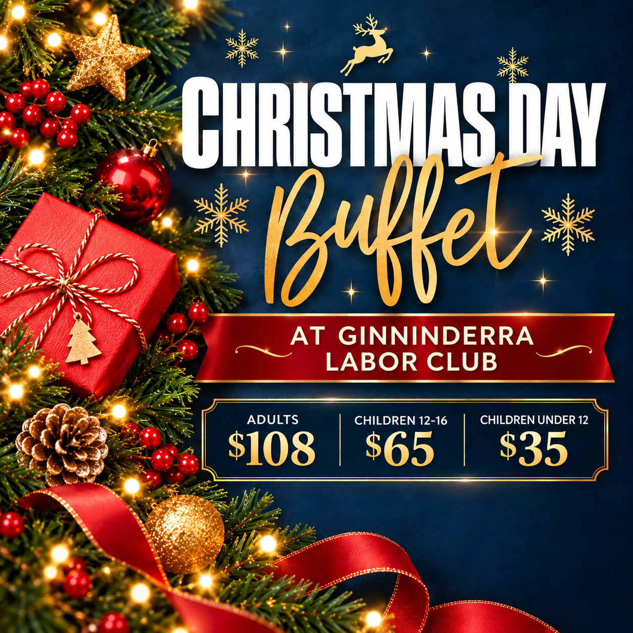 Christmas Day Buffet at Ginninderra Labor Club