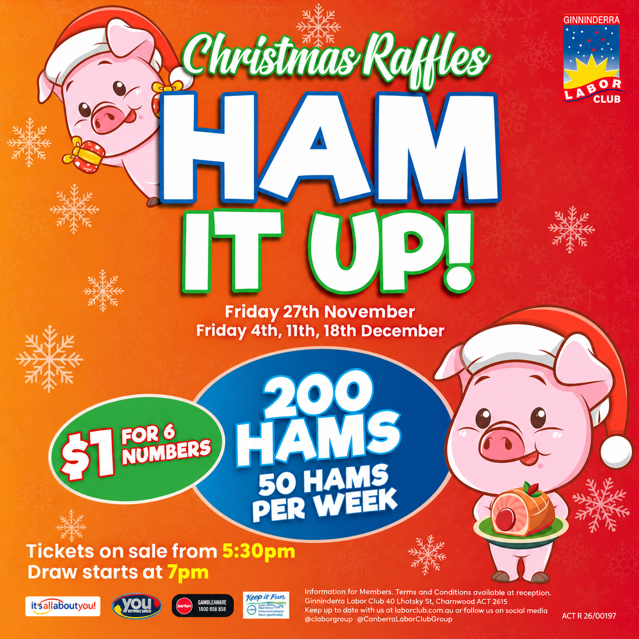 🎄🐷 HAM IT UP THIS CHRISTMAS AT GINNINDERRA LABOR CLUB! 🐷🎄
